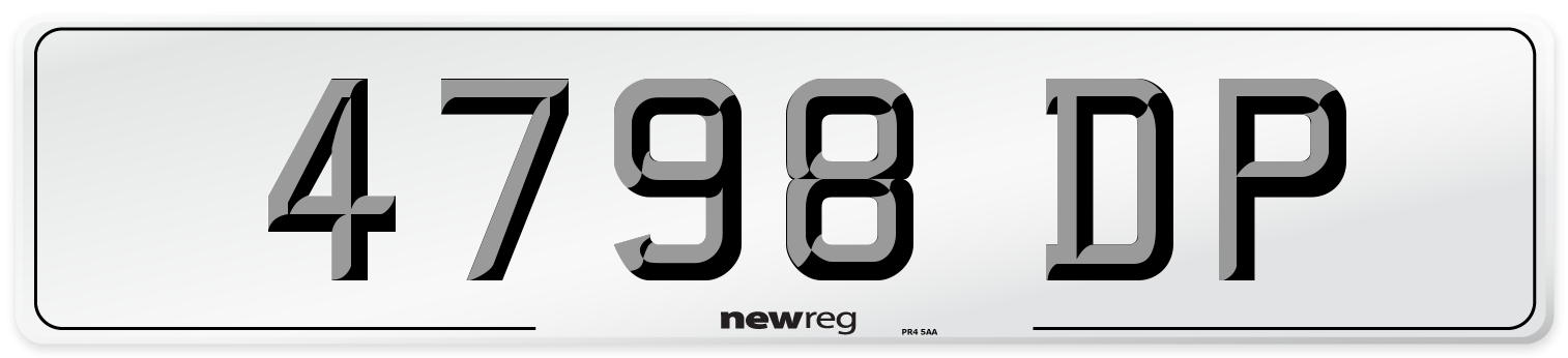 4798 DP Number Plate from New Reg